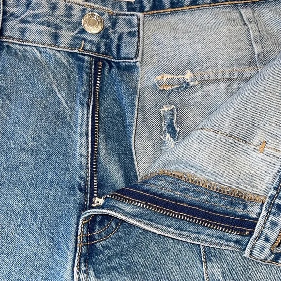 ZARA✨Cargo Jeans U.S. Women’s 6 Baggy Low Waisted Pockets Med Blue - Picture 11 of 16